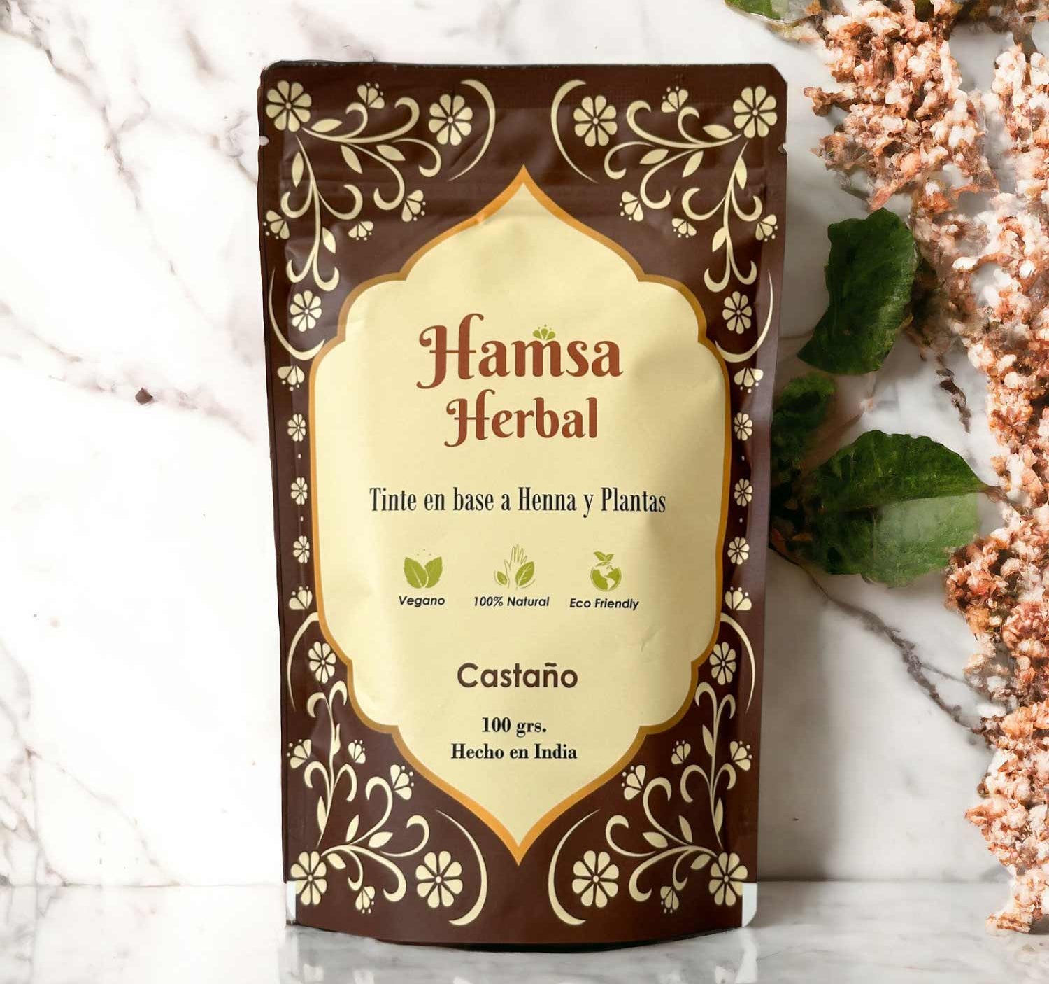 Tinte 100% Natural Hamsa Herbal (Tono Castaño) - Henna Lovers
