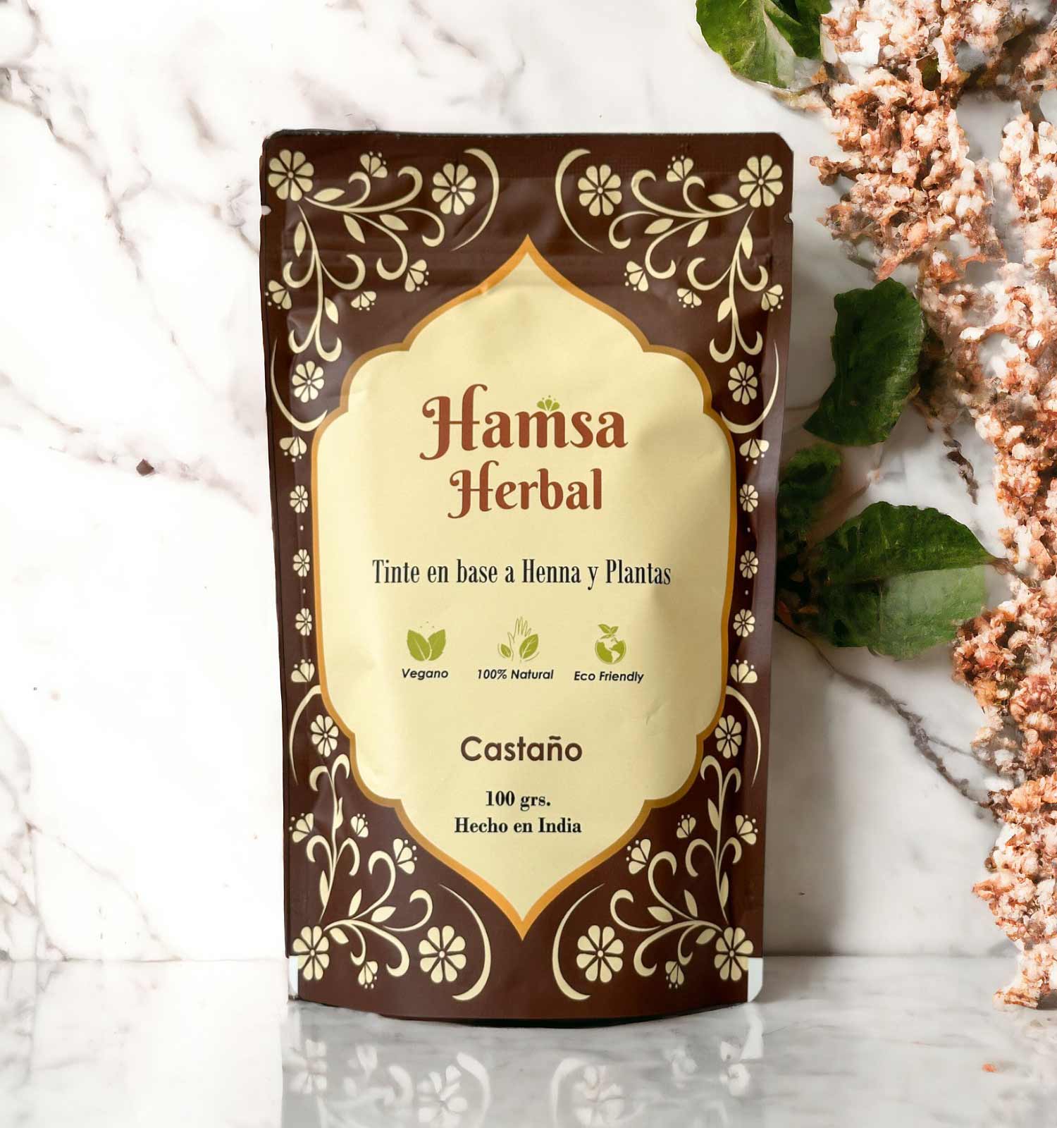 Tinte 100% Natural Hamsa Herbal (Tono Castaño)