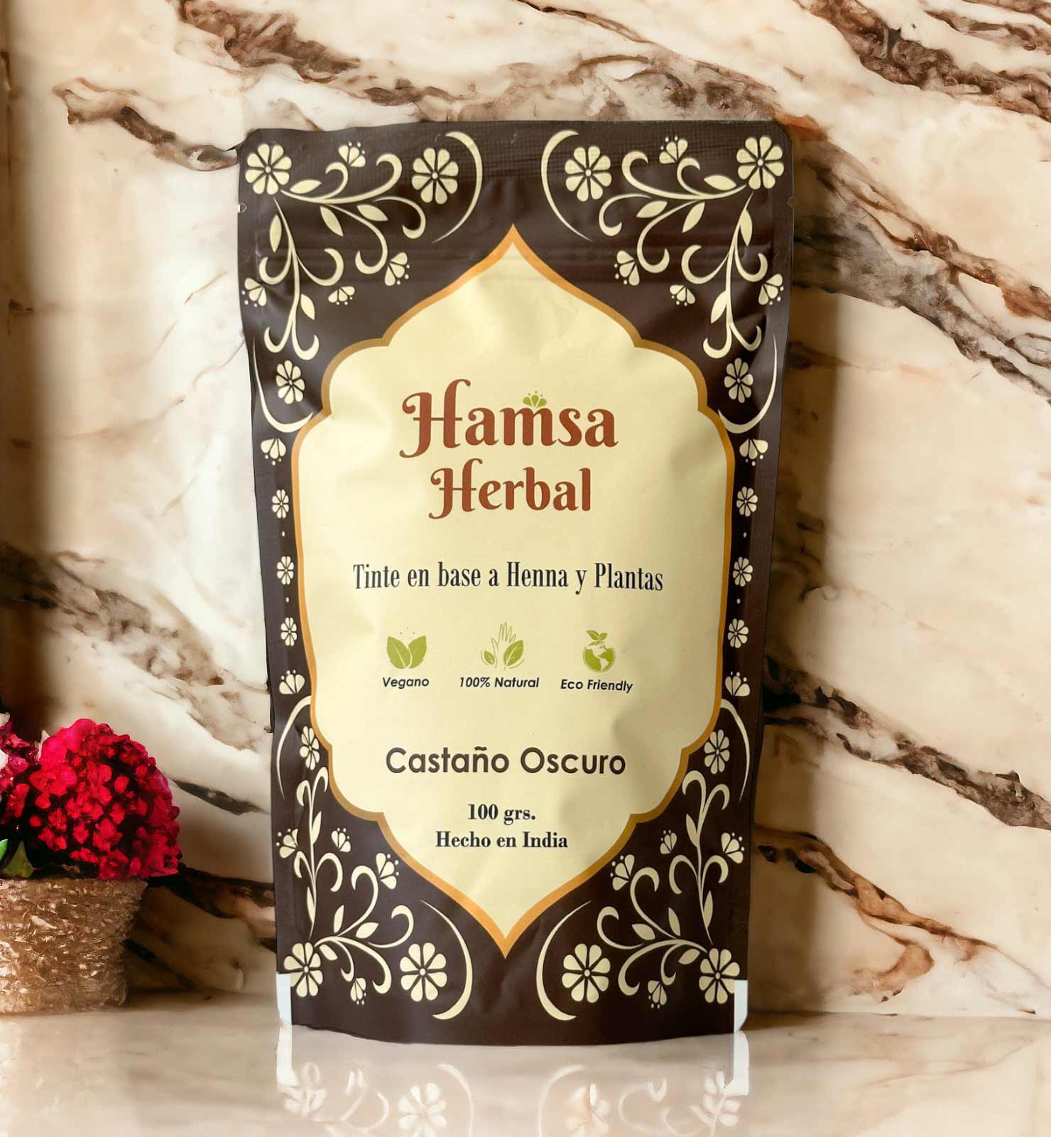 Tinte 100% Natural Hamsa Herbal (Tono Castaño Oscuro)