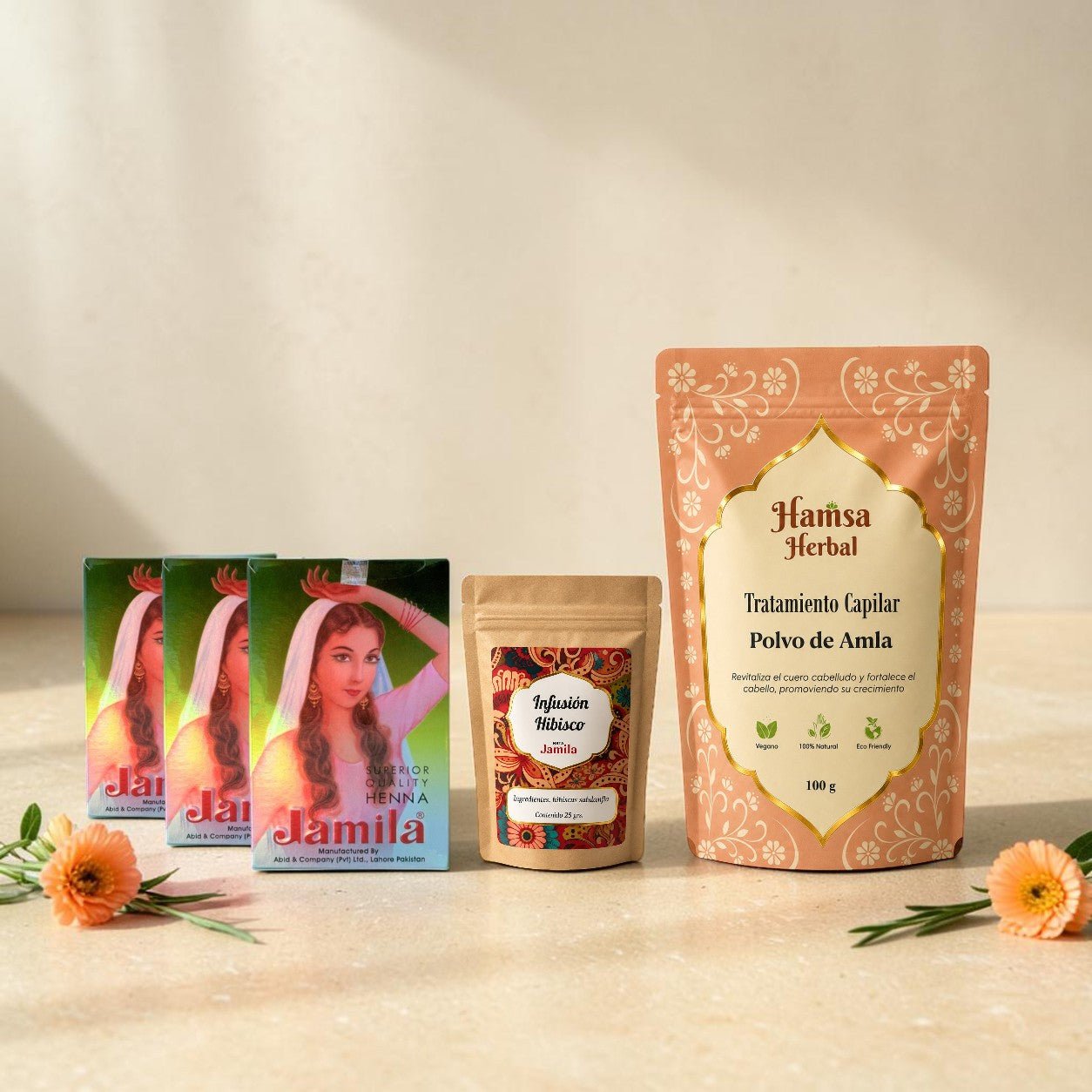 Pack Ritual Esencial Henna Jamila BAQ - Cobrizo Intenso y Duradero - Henna Lovers