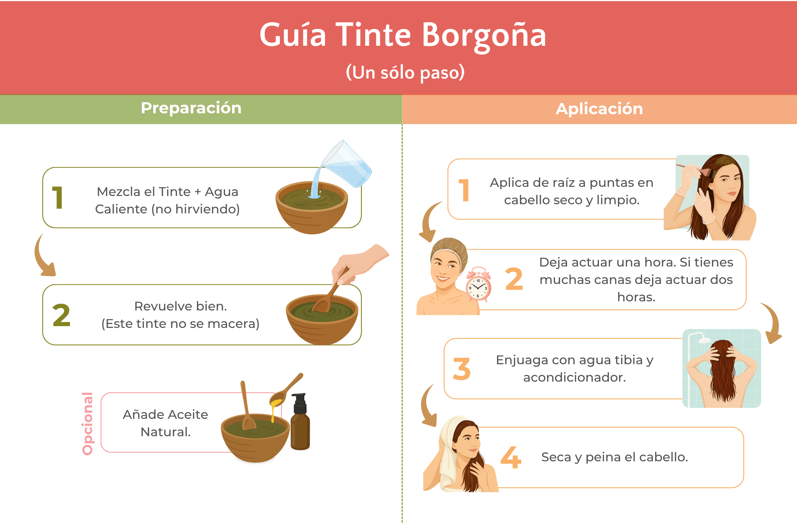 Tinte 100% Natural - Borgoña - Henna Lovers