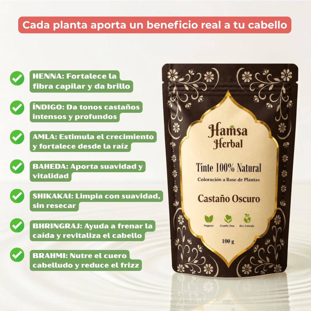 Tinte 100% Natural - Castaño Oscuro - Salud y belleza - Henna Lovers