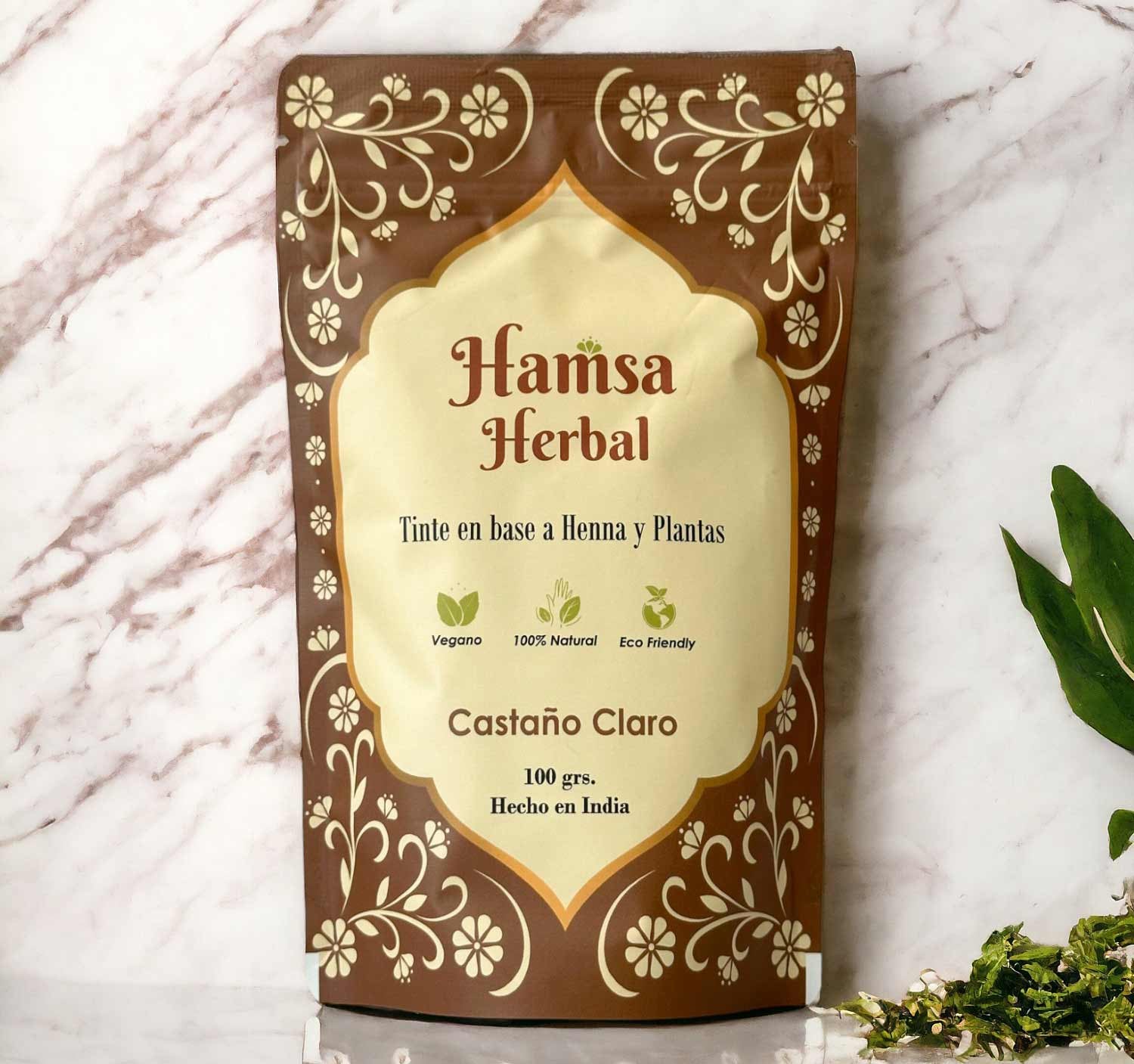 Tinte 100% Natural Hamsa Herbal (Tono Castaño Claro) - Henna Lovers