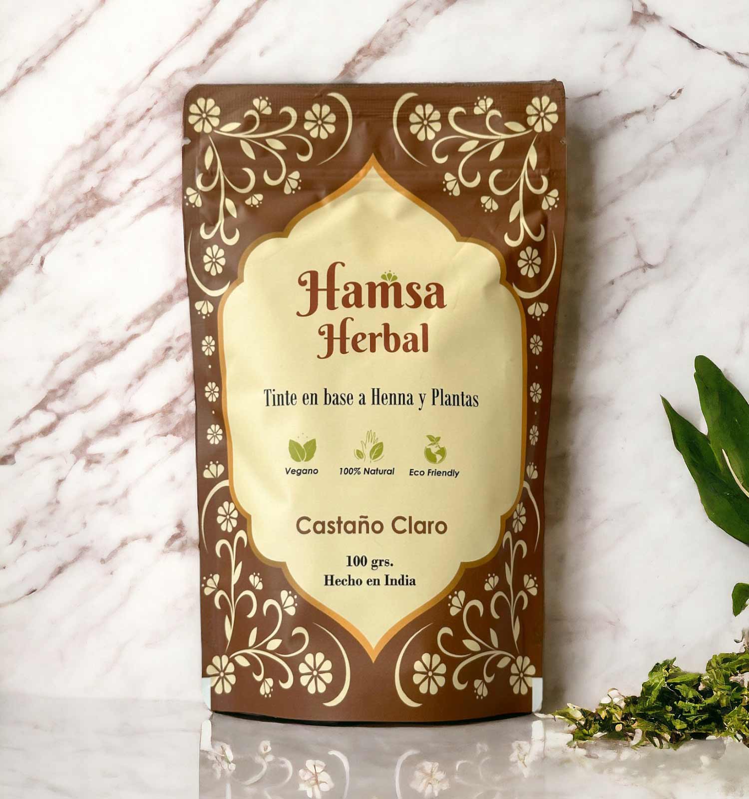Tinte 100% Natural Hamsa Herbal (Tono Castaño Claro) - Henna Lovers