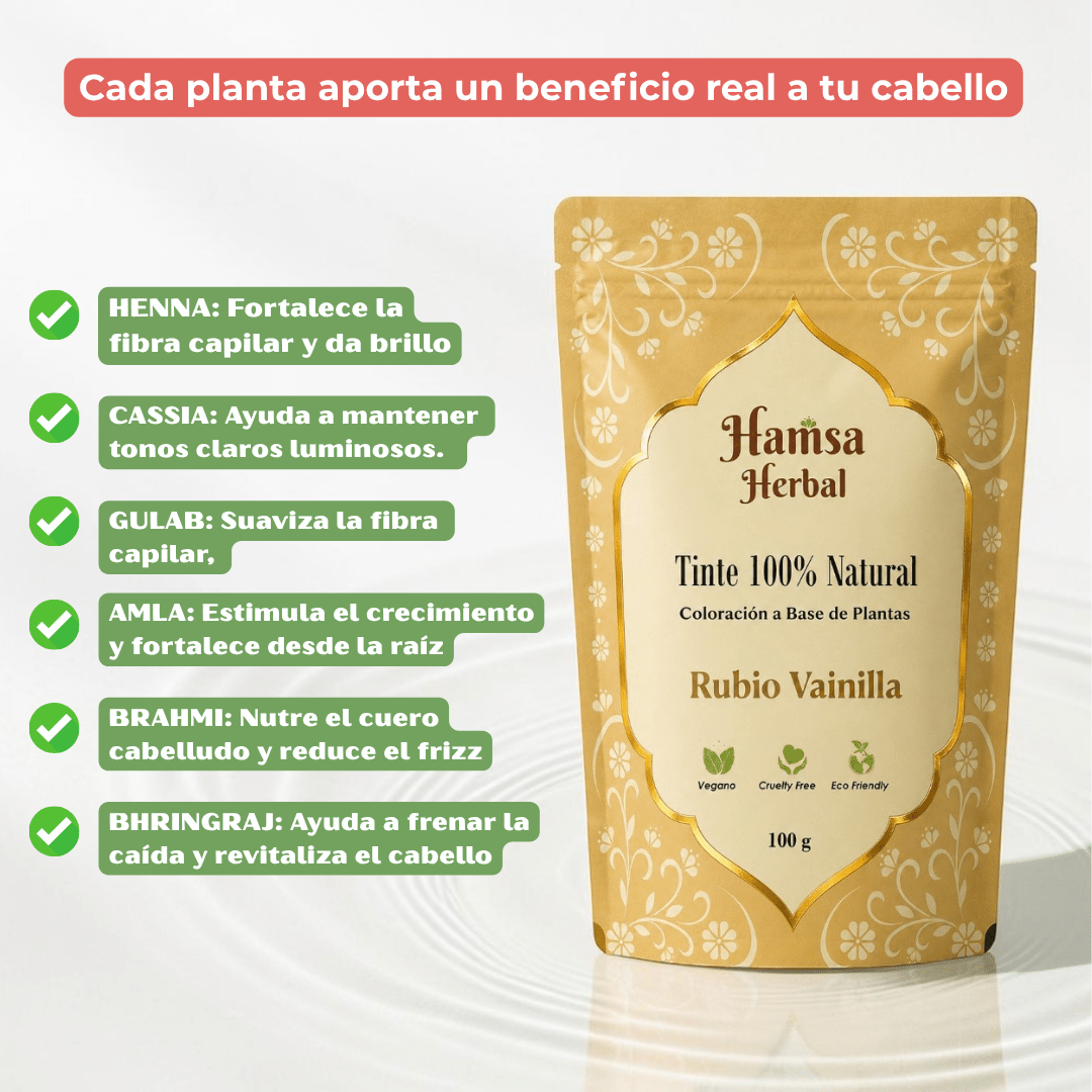 Tinte 100% Natural - Rubio Vainilla - Henna Lovers